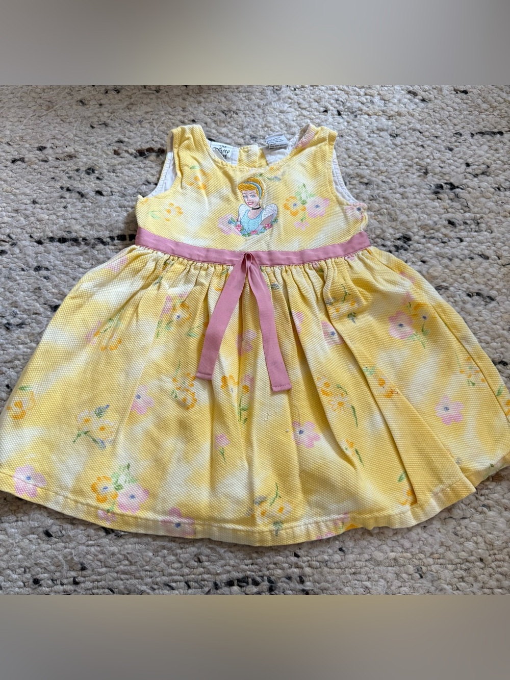 Disney Store yellow girls cotton dress Cinderella ex 6/6X
